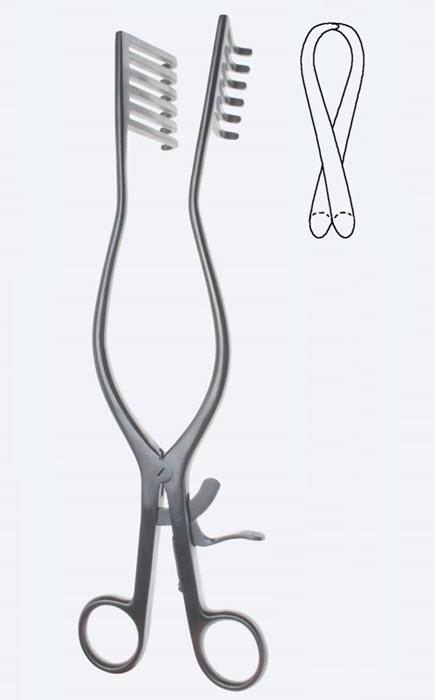 Ретрактори (ранорозширювачі), хірургічні, самоутримуючі, "Adson", тупокінцеві, загальна довжина 265 мм, 10 1/2". Бренд - Asanus Medizintechnik Gmb, Німеччина